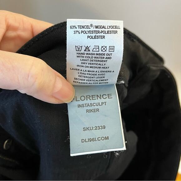 DL1961 Women's Florence Instasculpt Black Mid-Rise Skinny Fit Jeans Size 26 - Picture 8 of 8